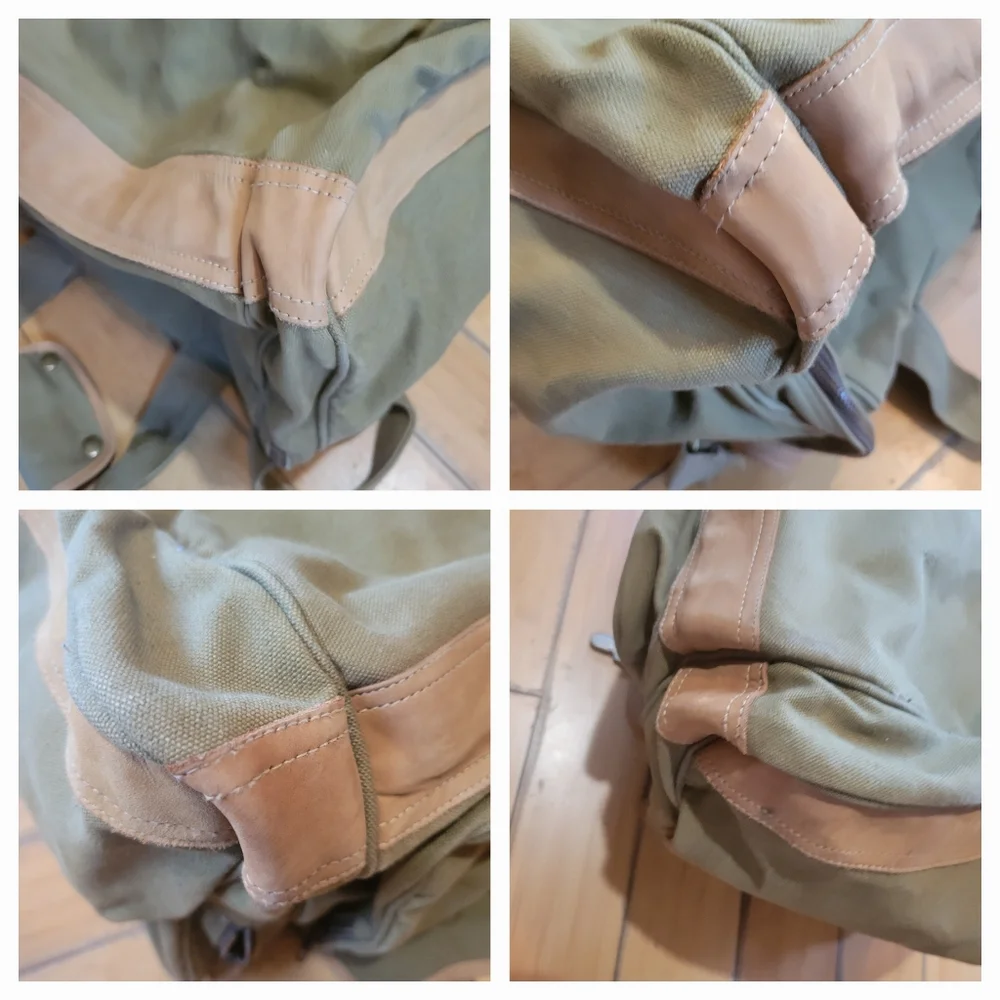 Vintage Duffel Bag - High Sierra canvas & leather overnighter duffel bag.